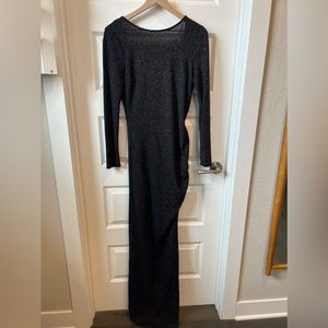 Windsor Black formal dress, mid slit, XL